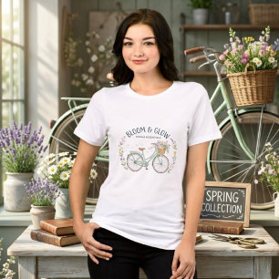 Bloom & Glow Vintage Bloemige Fiets Lente Esthetie Tri-Blend Shirt