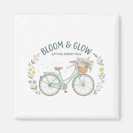 Bloom & Glow Vintage Bloemrijke Fiets Lente Esthet Magneet