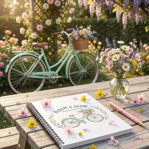 Bloom & Glow Vintage Bloemrijke Fiets Lente Tuin Notitieboek