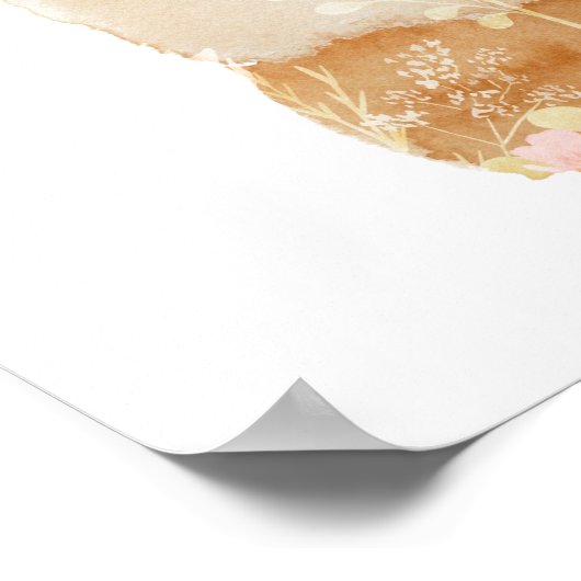 Bloom & Grow Abstracte Waterverf Wildbloemen Poster (Hoek)