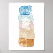 Bloom & Grow Abstracte Waterverf Wildbloemen Poster (Voorkant)