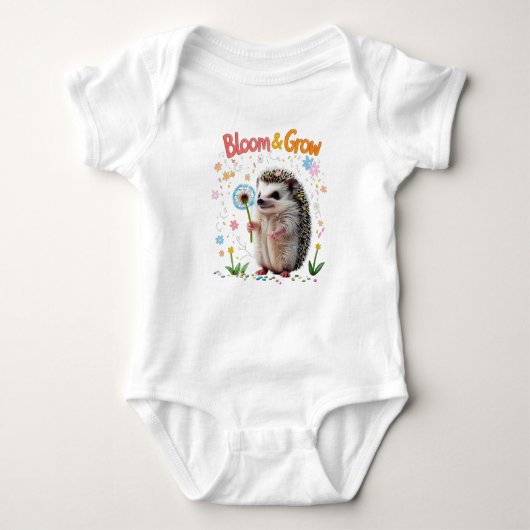 Bloom & Grow Baby Hedgehog Een jaar Outfit Romper (Voorkant)