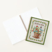 Bloom & Grow Embroidered Teacup Floral Journal Notitieboek (Binnen)