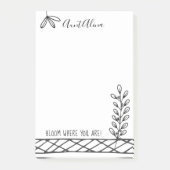 Bloom! Illustratie zwart-wit Post-it® Notes (Voorkant)