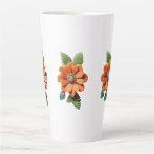 Bloom in Ember Papercut Petals Midnight Marigold E Latte Mok (Voorkant)