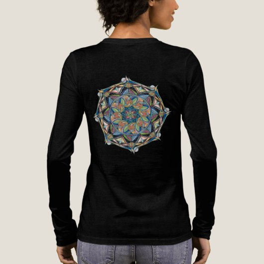 Bloom in liefde Mandala Tri-Blend Shirt (Achterkant)