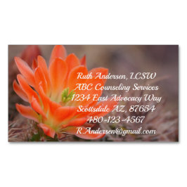 Bloom in oranje cactus bloesem magnetisch visitekaartje