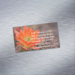Bloom in oranje cactus bloesem magnetisch visitekaartje
