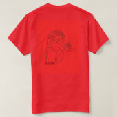 Bloom in Red – Artistic Floral Girl T-Shirt in Cl (Design achterkant)