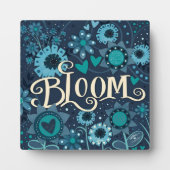 Bloom Inspirerend Hart Bloemen  Blauw Fotoplaat (Voorkant)