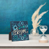 Bloom Inspirerend Hart Bloemen  Blauw Fotoplaat (Insitu)