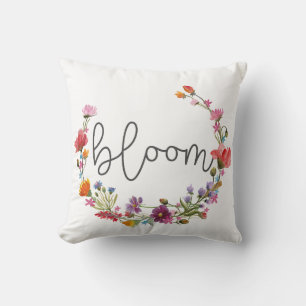 Bloom Inspirerend Quote Boho bloemenwilde bloem Kussen
