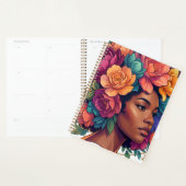 Bloom Inspirerende Zwarte Vrouw Bloemrijk Afro Planner (Display)