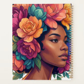 Bloom Inspirerende Zwarte Vrouw Bloemrijk Afro Planner (Achterkant)