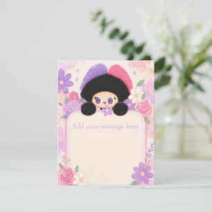 Bloom Kitty blanco notitiekaarten bloemige geper Notitiekaartje