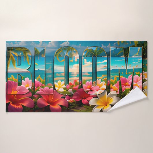 Bloom Luxe Tropisch Bloemmotief Badhanddoek (Badhanddoek)