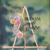 Bloom met Grace Elegant Bloemen Vrouw Silhouet Acryl Bord (Neutraal)