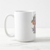 Bloom met Grace Elegant Bloemen Vrouw Silhouet Koffiemok (Links)