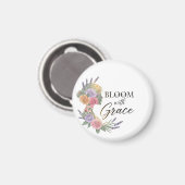 Bloom met Grace Elegant Bloemen Vrouw Silhouet Magneet (Voorkant / Achterkant)