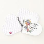 Bloom met Grace Elegant Bloemen Vrouw Silhouet Notitieboek (Binnen)