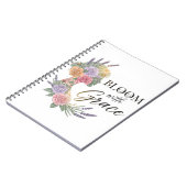 Bloom met Grace Elegant Bloemen Vrouw Silhouet Notitieboek (Linkerzijde)