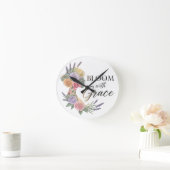 Bloom met Grace Elegant Bloemen Vrouw Silhouet Ronde Klok (Huis)