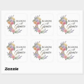 Bloom met Grace Elegant Bloemen Vrouw Silhouet Vierkante Sticker (Vel)