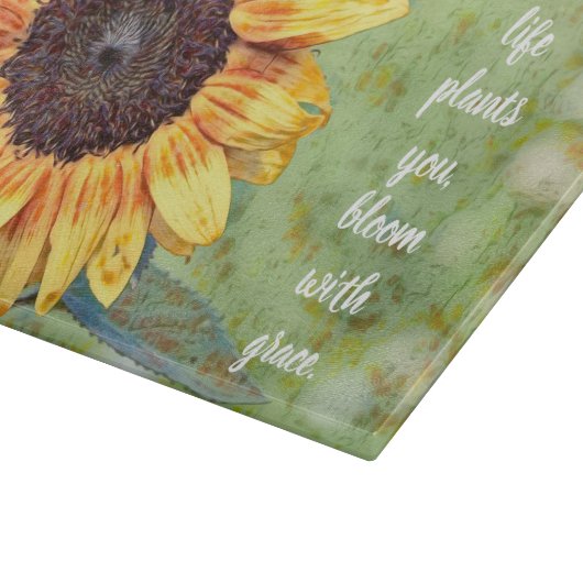 Bloom met Grace Glass Cutting Board Snijplank (Hoek)