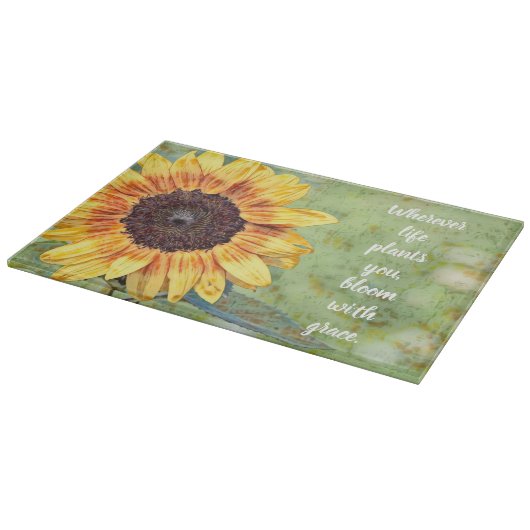 Bloom met Grace Glass Cutting Board Snijplank (Hoek)
