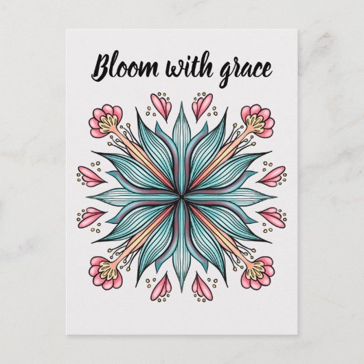 Bloom met Grace: Lente Bloemen Briefkaart (Voorkant)