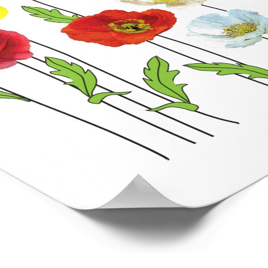 Bloom met kali-papavers poster (Hoek)