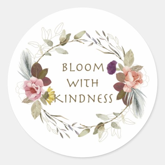 Bloom met Kindness Sticker (Voorkant)