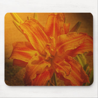 Bloom met ledertextuur muismat