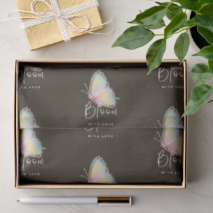 Bloom Met Liefde Luxe Zwarte En Witte Vlinder Tissuepapier