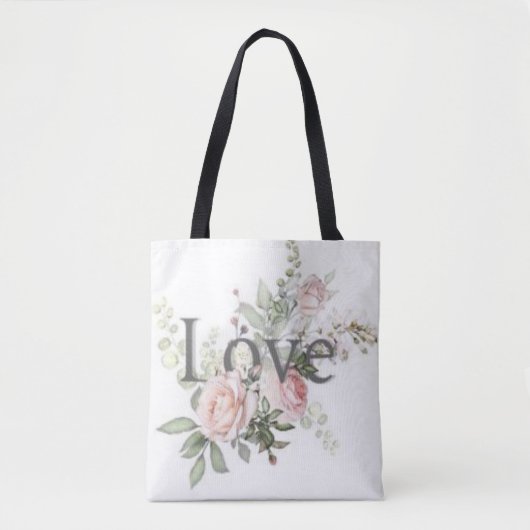 Bloom met liefde: Waterverf Bloemen Canvas tas (Voorkant)