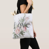 Bloom met liefde: Waterverf Bloemen Canvas tas (Dichtbij)