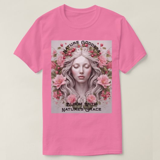 Bloom met Natuur Grace Portrait T-shirt (Design voorkant)