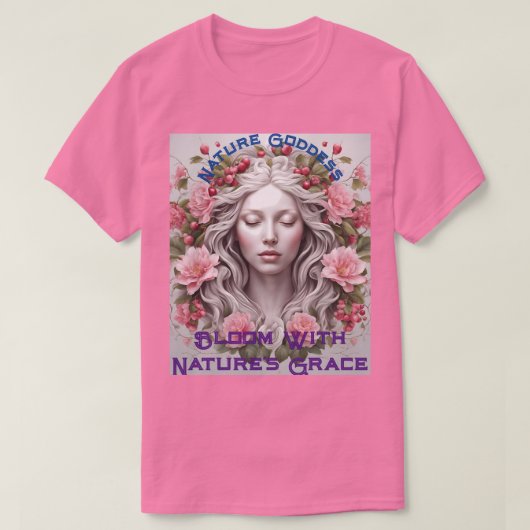 Bloom met Natuur Grace Portrait T-shirt (Design voorkant)