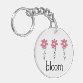 Bloom met roze bloemen sleutelhanger (Voorkant Links)