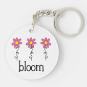 Bloom met roze bloemen sleutelhanger (Achterkant)