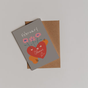 Bloom met Zelf Liefde Februari Abstract Briefkaart