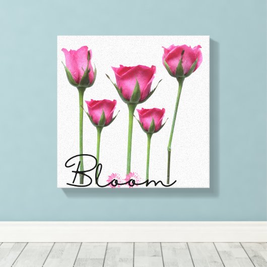 “Bloom” – Minimalistische Canvas Muur Kunst met Em Afdruk (Insitu (Houten vloer))