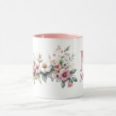 Bloom Monogram - gepersonaliseerde bloemen Mok (Midden)