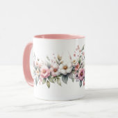 Bloom Monogram - gepersonaliseerde bloemen Mok (Voorkant links)