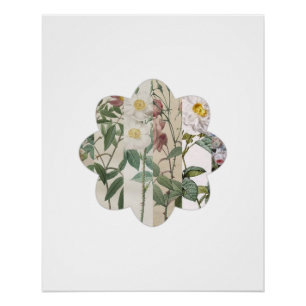 Bloom Mozaïek - Roos Collage Bloem Poster