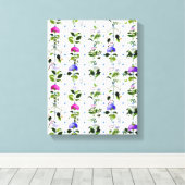 Bloom Natural Pink Paars Floral Botanisch Canvas Afdruk (Insitu (Houten vloer))