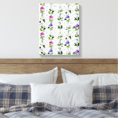Bloom Natural Pink Paars Floral Botanisch Canvas Afdruk (Insitu (Slaapkamer))