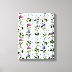  Bloom Natural Pink Paars Floral Botanisch Canvas Afdruk