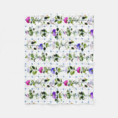  Bloom Natural Pink Paars Floral Botanisch Fleece Deken (Voorkant)