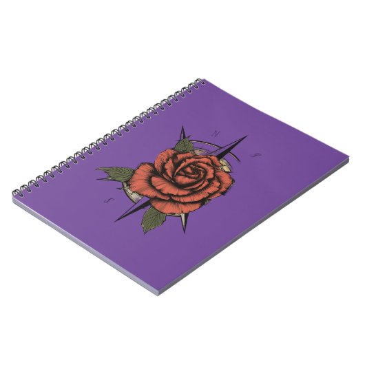 Bloom & Navigeren: Roos Kompas T-shirt Notitieboek (Linkerzijde)